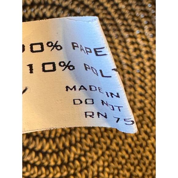 Daniele Meucci Black and Tan Paper Straw Sun Hat Women's One Size - Picture 10 of 12